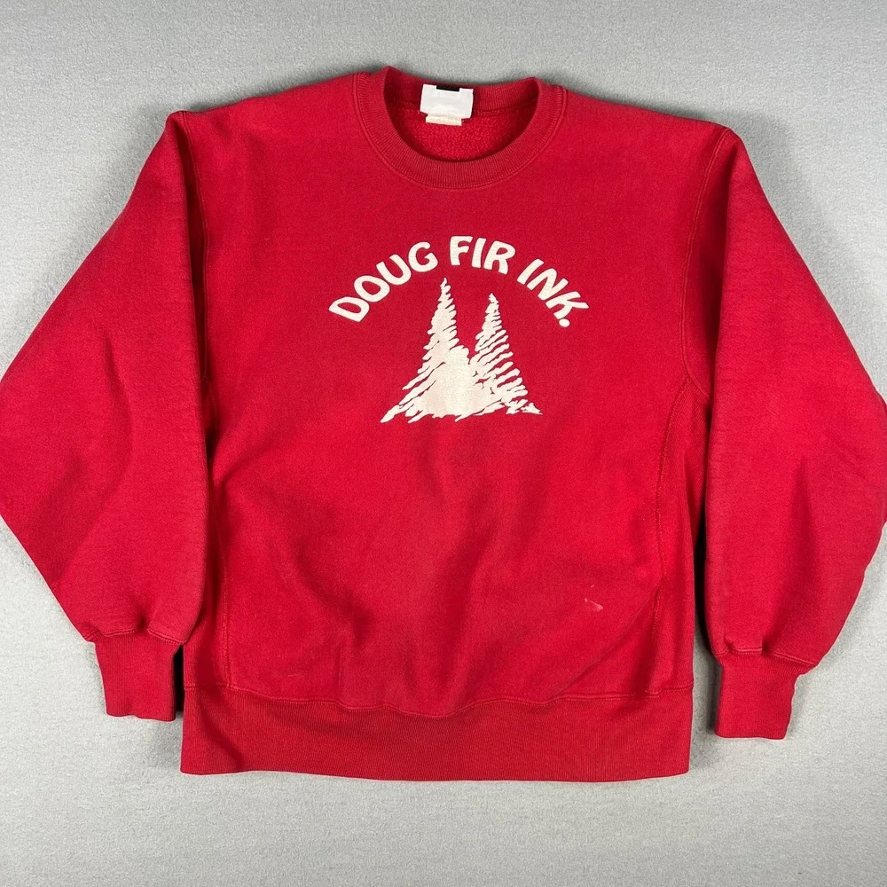 VTG Lee Cross Grain Sweatshirt Mens‎ XL 1990s Heavy Cotton Douglas Fir Tree USA